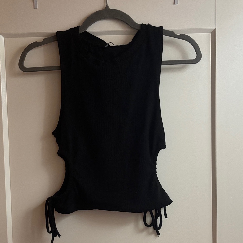 Zara Black tank top with side ties